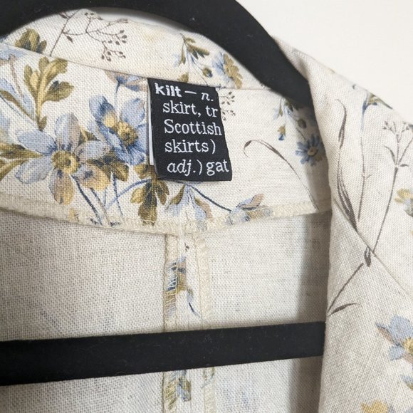 KILT New Zealand Brand Cotton Linen Floral Print Blazer (Size: 14) - Picture 2 of 7